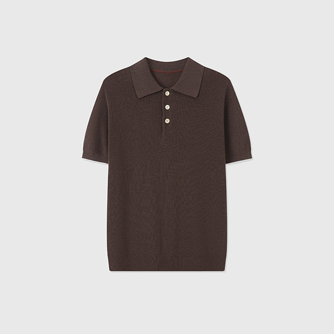 brunello cucinelli english rib cotton linen polo shirt